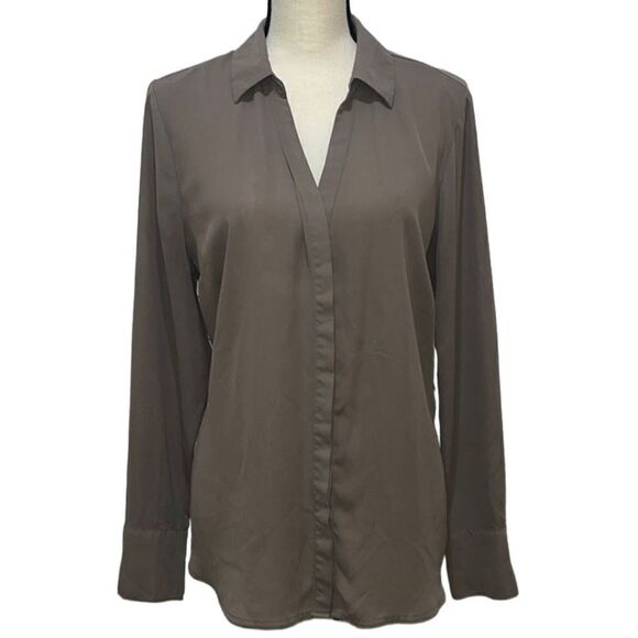 Worthington Long Sleeve Collared Blouse - Picture 1 of 10